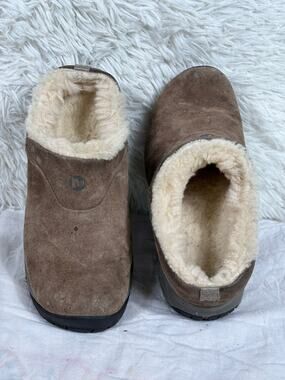 Merrell Encore Ice Bracken Slip On Clog Shoes Brown Suede Leather Women’s Sz 6
